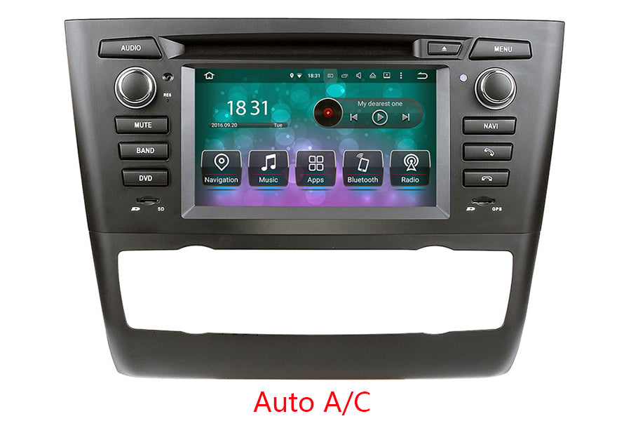 for BMW 1ER E81 E82 E87 Manual A/C Apple Carplay Android 11 Car Stereo  Radio GPS