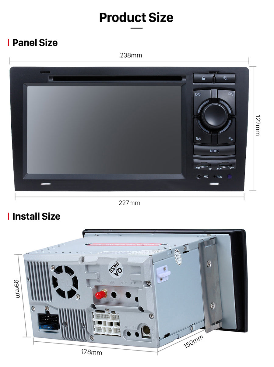 Audi A8 S8 RS8 RS6 GPS Navigation Car Stereo (1998-2004)